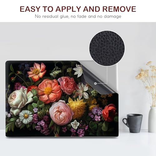 DINKY Laptop Skin Sticker Decal, 12" 13" 13.3" 14" 15" 15.4" 15.6 inch Laptop Universal Reusable Vinyl Skin Stickers Cover Art Decal Notebook PC Personalized Protector-Flora - color: Flora