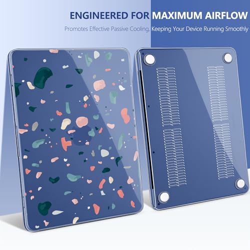 Batianda Case for MacBook Neo 13 Inch 2026 Model A3404, Abstract Terrazzo | 4-in-1 Laptop Accessories Bundle with Confetti Stone Art, Ultra Slim Hard Shell for Students and Modern Style Users - color: Abstract Terrazzo