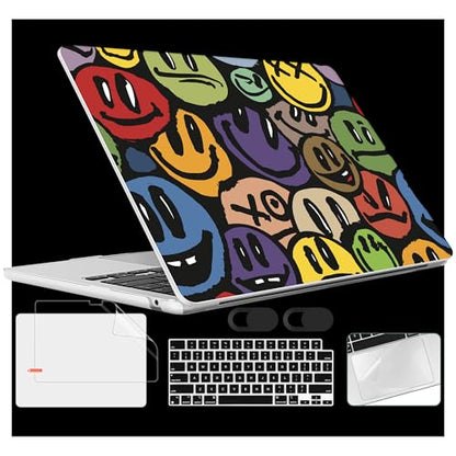 for 2026 MacBook Air 13-inch Laptop Case M5 2026 M4 2025 M3 2024 M2 2022 Release Model A3449 A3240 A3113 A2681, Hard Shell Cover for MacBook Air 13.6 inch, Happy Emoji - color: Happy Emoji
