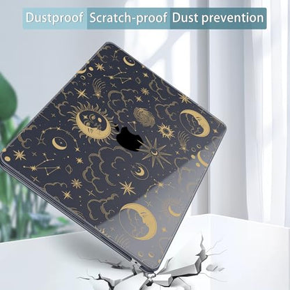 Tuiklol for MacBook Air 13 inch Case M5 2026 M4 2025 M3 2024 M2 2022 Release Model A3449 A3240 A3113 A2681,Plastic Hard Shell Cover for MacBook Air 13.6 with Touch ID, Moons and Stars - color: Moons and stars