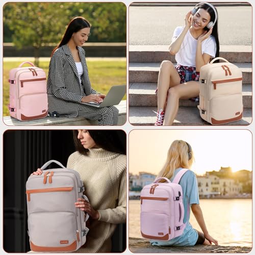 40L Travel Backpack, Flight Approved Carry On Laptop Backpack | Water-resistant, Personal Item Travel Bag, Fits 15.6/17.3 inch Laptop, Hiking, Camping, Business, Commute, Men & Women - color: Purple, size: Large