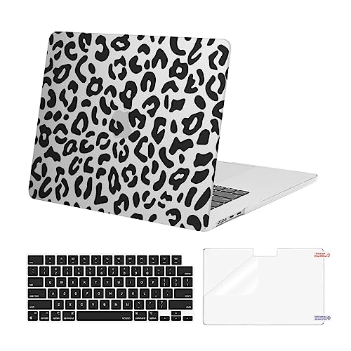 MOSISO Compatible with MacBook Air 15 inch Case M5 M4 M3 M2,Transparent | Protective Leopard Grain Hard Shell&Keyboard Cover&Screen Protector for MacBook Air 15.3 inch A3241 A3114 A2941 2026-2023 - color: Transparent