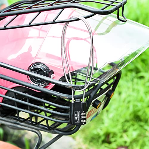 3-Digit Steel Cable Combination Padlock, Wire Diameter 3/24", 24" Circumference,for Travel Luggage, Backpack, Cycling Helmet, Small Cabinet, Gym Cabinet, Suitcase - size: 24IN (Span 11in)