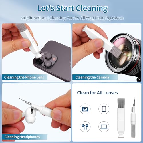 Keyboard Cleaner Laptop Cleaning Kit - All in One Computer Tech Cleaning Brush, Multi-Function Pc Accessories with Airpod Cleaning Kit, Electronic Laptop Screen Cleaner for MacBook, iPhone, Gaming - color: Bright White