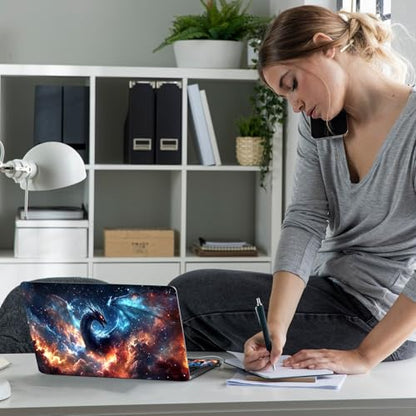 Laptop Skin Sticker Decal 12" 13" 13.3" 14" 15" 15.6",Waterproof Scratch Resistant Vinyl,Reusable Easy to Apply,for MacBook HP Dell Notebooks Netbooks Laptop,2 Wrist Pads,Glitter Dragon Cloud - color: Glitter Dragon Cloud