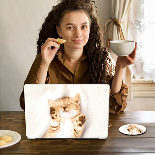 Laptop Skin Sticker Decal 15.6 Inch,12 13 13.3 14 15 15.6 in Laptop Netbook Skins for Notebook,Art Decal Removable Waterproof Scratch Resistant,Universal Vinyl Cover,Cute Cat Sleep - color: Cute Cat Sleep