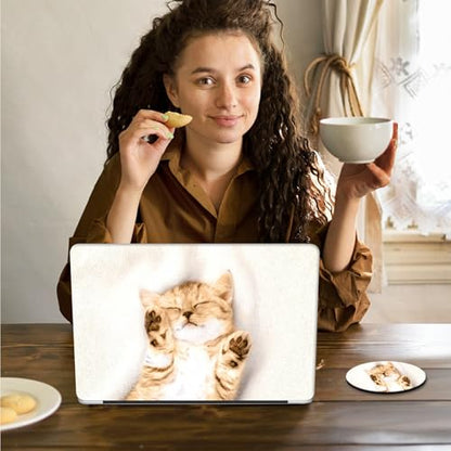 Laptop Skin Sticker Decal 15.6 Inch,12 13 13.3 14 15 15.6 in Laptop Netbook Skins for Notebook,Art Decal Removable Waterproof Scratch Resistant,Universal Vinyl Cover,Cute Cat Sleep - color: Cute Cat Sleep