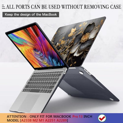 CISSOOK Compatible with MacBook Pro 13 inch M2 M1 Case 2025-2020 | A2338 A2251 A2289 Model with Touch Bar, Plastic Flower Hard Shell &Keyboard Cover&Screen Protector, Abstract Oil Painting - color: Pro13inch-Abstract oil painting