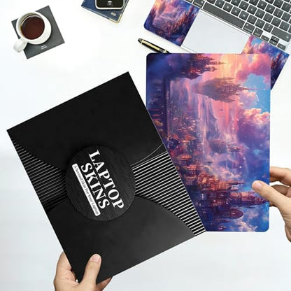 Universal Laptop Skin Sticker with 2 Wrist Pad Decals, 3-Piece Removable Vinyl Laptop Cover, Fantasy Castle Waterproof Anti-Scratch, Easy-Trim Fit for 13.3" 14" 15.6" Laptops - color: Fantasy Castle