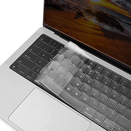 Clear Ultra Thin TPU Keyboard Cover for MacBook Air 13.6 inch M2 A2681 2022 and 2023 MacBook Pro 14 inch 16 inch M1 Pro M2 Max A2442/A2485 2022 2021 - color: Clear TPU, size: M2 M1 Pro/Max Macbook Pro 14"/16" and M2 Air 13.6"