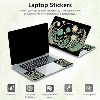 Laptop Skin Sticker Decal, Universal Reusable Vinyl Laptop Cover for 12" 13" 13.3" 14" 15" 15.4" 15.6" Notebook PC, Reusable Waterproof Scratch-Resistant with 2 Wrist Pads,Art Black Wildflower - color: Art Black Wildflower