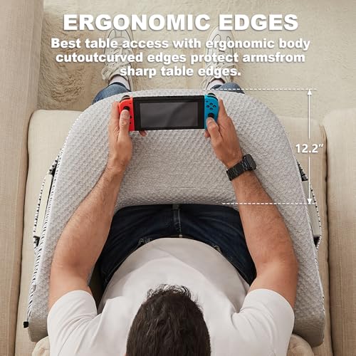 Reading Pillow for Bed, Petite Adults, Teens Arm Rest Pillow, Reading Lap Pillow, Memory Foam Lap Desk Pillow for Reading, Working, Playing, Crocheting in Bed Couch(Ash Grey) - size: Reading Pillow - Small