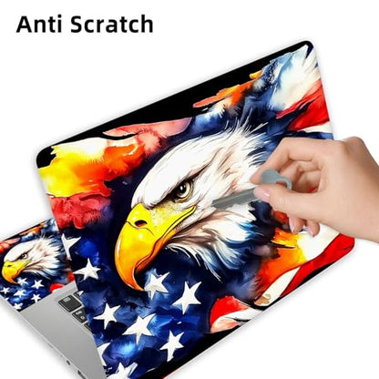 Aesthetic Laptop Skin Cover,12-15.6 Inch Universal Vinyl Sticker Decal,Waterproof Scratch-Resistant Notebook Wrap,Removable Residue-Free Protector,Eagle Flag - color: Eagle Flag