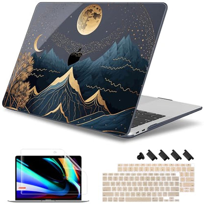 May Chen Compatible with MacBook Air 13 inch Release 2021 2020 2019 2018 (Models: M1 A2337/A2179/A1932), Plastic Hard Shell Case for MacBook Air 13 with Retina Display & Touch ID, Starry Mountain - color: Starry Mountain