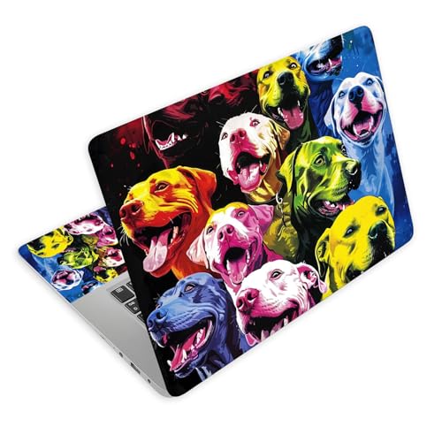 Universal Laptop Skin Decal, 3-Piece Vinyl Protector for 12 13 14 15.6" Notebook, Waterproof Anti-Scratch, Easy Trim & Bubble-Free Finish, Group of Dogs All Different Breeds - color: Group of Dogs All Different Breeds