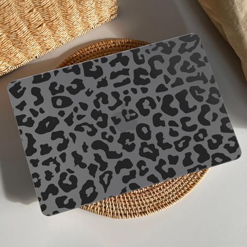 AKIT for MacBook Air 13 inch Case M5 M4 M3 M2 2026-2022, Black Leopard | A3449 A3240 A3113 A2681, Aesthetic Pattern Hard Shell Laptop Case+Screen Protector+Keyboard Cover for MacBook Air 13.6 inch - color: Black Leopard