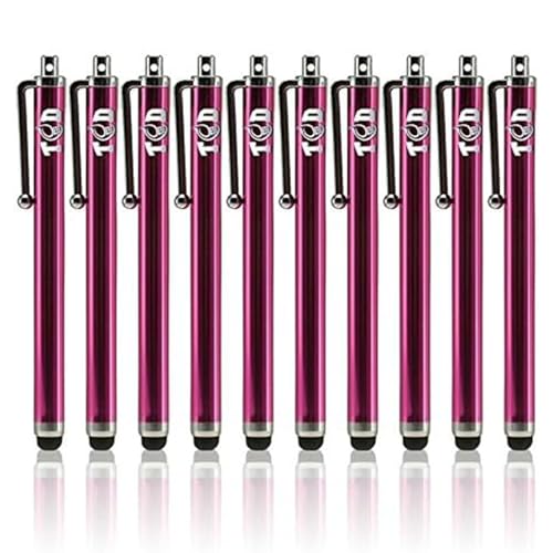 TCD 10 Pack Stylus Pen Set - Touch Screen Devices Thick Rubber Tip Hot Pink | Universal Capacitive Pen for iPad, iPhone, Tablet, Laptop, Premium Bulk Stylus Pens for Writing, Drawing, and Note Taking - color: Hot Pink, size: 10 Pack