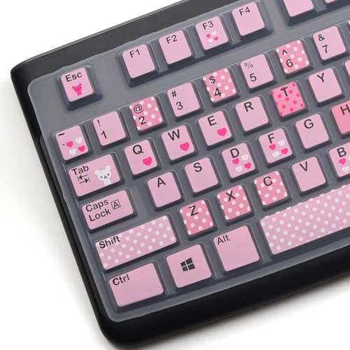 Silicone Keyboard Cover for Logitech K120 & MK120 Ergonomic Desktop USB Wired Keyboard, Logitech K120 & MK120 Keyboard Protective Skin US Layout (NOT Fit Other Model) -Lovly - color: Lovly