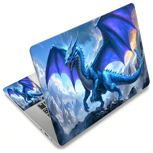Laptop Skin Sticker Decal, Universal Reusable Vinyl Laptop Cover for 12" 13" 13.3" 14" 15" 15.4" 15.6" Notebook PC, Waterproof Scratch-Resistant with 2 Wrist Pads, Easy to Apply & Remove,H Dragon - color: H Dragon
