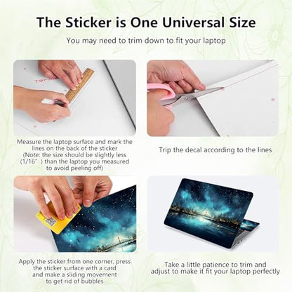 Laptop Skin Sticker Decal, Universal Reusable Vinyl Laptop Cover for 12" 13" 13.3" 14" 15" 15.4" 15.6" Notebook PC, Waterproof Scratch-Resistant with 2 Wrist Pads, Easy to Apply & Remove,Art City - color: Art City