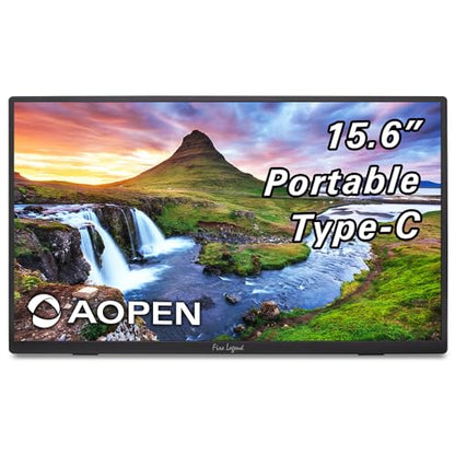 Acer AOPEN 16PM1Q 15.6in Full HD IPS Portable Monitor USB-C HDMI | 60Hz refresh rate, 6ms response time, ultra-slim design, built-in stand, lightweight and portable construction