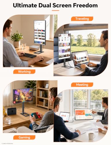 HotYeah Travel Portable Monitor with Stand, w/Magnetic Stand & Speaker | 15.6" 1080P 125% sRGB USB-C HDMI HDR External Display, 2nd Screen for Laptop MacBook Computer Phone Tablet Switch PS5 Xbox - size: 15.6 inch