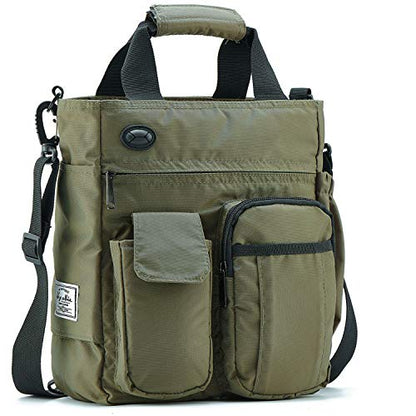 d'yallee Crossbody Messenger Bag Men Waterproof Shoulder Business Work Bag Nylon - color: Olive Green