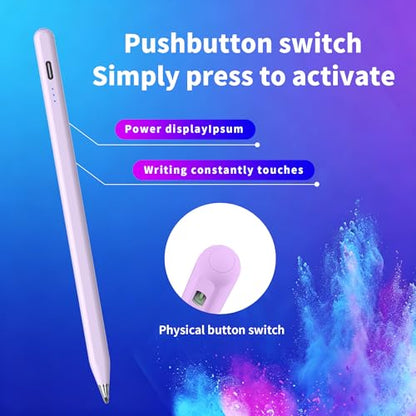 Digital for Android Tablets Stylus Pen for Samsung Galaxy Tab A11+Plus/A11/A9+/A9 Pencil,Accurate Without delay，One-Click Power On/Off,+2Nibs&Long Battery Life (Purple) - color: Purple