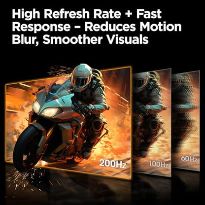 KOORUI 27 Inch 1440p Gaming Monitor, 200Hz Fast IPS, 1ms, HDR400 G2721P | Adaptive Sync, 95% DCI-P3, HDMI2.0/DP1.4, VESA Mount for PC, Console, Streaming and Dual-Screen Setups - size: 27"/WQHD/200Hz/IPS