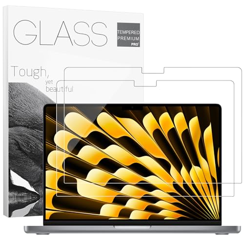 2Pack- 9H Hardness Tempered Glass 15" Screen Protector for Apple 2026-2023 MacBook Air 15.3 inch (Model: A3241 A3114 A2941) Laptop with M5 M4 M3 M2 Chip 15.3 inch Laptop, Bubble Free, Ultra Thin, Anti Scratch - color: MacBook Air 15.3 inch, size: 2pc