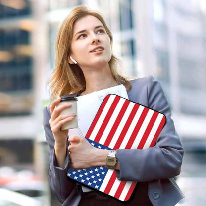 Laptop Sleeve Bag 15.4 15.6 Inch,American Flag USA National Flag Patriotic Protective Polyester Computer Cases Laptop Cover Briefcase Bag Tablet Travel Cover - color: LPS-005