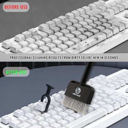 Keyboard Cleaner & Laptop Cleaning Kit - 9-in-1 Electronics Cleaning Brush Set with Keycap Puller, Screen Cleaner, Earbud Cleaner Pen for Computer, PC Monitor, MacBook, Phone, Airpods (Black) - color: Black
