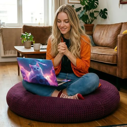 Galaxy Nebula Cat Universal Laptop Skin Sticker 3PCS, Protective Decal Trim-to-Fit 11.6" 13.3" 14" 15.6" Laptop Vinyl Cover, Removable Anti-Scratch Computer Decal Protector - color: Galaxy Nebula Cat