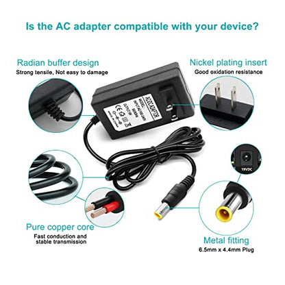 19V 1.3A 2.1A 3.42v Power Adapter for LG Monitor Power Cord 19V DC Power Supply Charging for LG 32" 27" 24" 23" 22" 20" 19" LCD LED HD TV Monitor Replacement Power Cord Cable