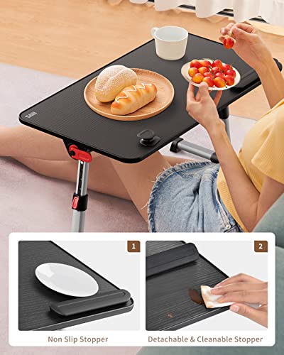 SAIJI Laptop Bed Tray Table, Adjustable Home Office Standing Desk Portable Lightweight Foldable Lap Desk for Sofa Couch Floor Working Studying Reading Writing Eating,Fit Up to 17" Laptop(Large，Black) | Adjustable Standing Desk Foldable for Sofa Couch Floo