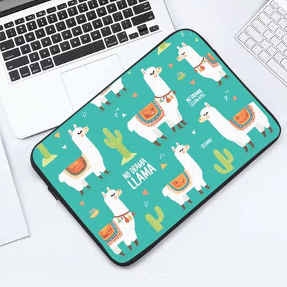 Laptop Sleeve Bag 15.4 15.6 Inch,Cute White Llama Cartoon Alpaca Cactus Green Protective Polyester Computer Cases Laptop Cover Briefcase Bag Tablet Travel Cover - color: LPS-004