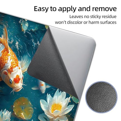 Universal Laptop Skin Sticker Decal, 12"-15.6" Aesthetic Vinyl Wrap, Koi Fish Lotus Waterproof Notebook Cover Art Protector for MacBook HP Dell Lenovo, Fits 13" 14" 15" 15.6" - color: Koi Fish Lotus