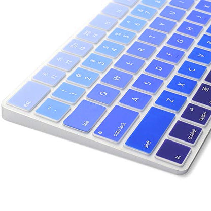 ProElife Ultra Thin Silicone Keyboard Protector Cover Skin for Apple Magic Keyboard & Magic Keyboard 2 (U.S Version, Model: MLA22L/A-A1644, Without Numeric Keypad) (Ombre Blue) - color: Ombre Blue
