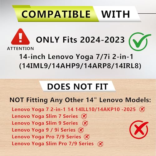2 Pack Anti Blue Light Screen Protector for Lenovo Yoga 7 / 7i 14 Inch 2-in-1 Touchscreen Laptop (14IML9/14AHP9/14ARP8/14IRL8), Anti Glare Anti Fingerprint Matte Shield with HD Clarity