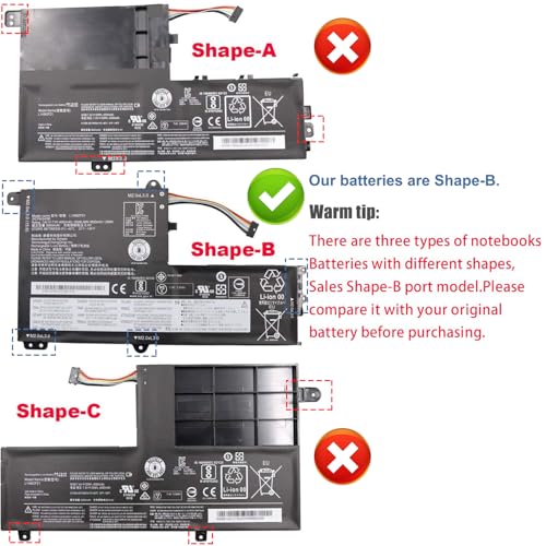 L14M2P21 Laptop Battery Replacement for Lenovo IdeaPad 330S-14AST 330S-14IKB 330S-15ARR 330S-15AST 330S-15IKB Series 5B10Q39203 5B10Q39204 L14L2P21 5B10Q39206 5B10W67199 7.4V 30Wh/4050mAh - size: 7.28*3.07*0.24 inch L14M2P21