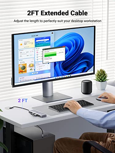 UGREEN USB C to USB A Hub, 4xUSB 3.0 Ports, 5Gbps Data Transfer, 2 ft Cable | USB-C 5V/2A Power Port for Laptop, MacBook Pro/Air, Mac Mini M4, iMac, iPad Pro, Chromebook, Dell XPS, Galaxy S26, and More - size: 2 FT