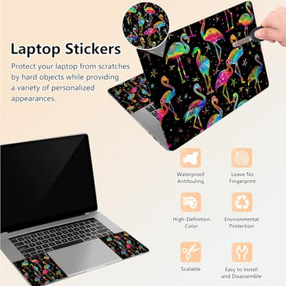 Laptop Skin Sticker Decal 15.6 Inch,12 13 13.3 14 15 15.6 in Laptop Netbook Skins for Notebook,Art Decal Removable Waterproof Scratch Resistant,Universal Vinyl Cover,Glitter Flamingo - color: Glitter Flamingo