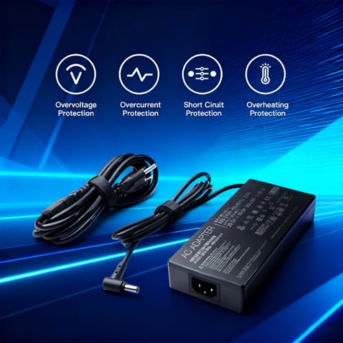 200W 10A 20V ADP-200JB D AC Charger Compatible with Asus ROG Zephyrus G15 GA503 GA503QM GA503QR GA503QS GA503RM TUF Gaming A15 F15 F17 Gaming Laptop Power Supply Adapter Cord 6.0 * 3.7cm