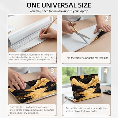 Golden River Canyon Universal Laptop Skin Sticker 3PCS, Protective Decal Trim-to-Fit 11.6" 13.3" 14" 15.6" Laptop Vinyl Cover, Removable Anti-Scratch Computer Decal Protector - color: Golden River Canyon