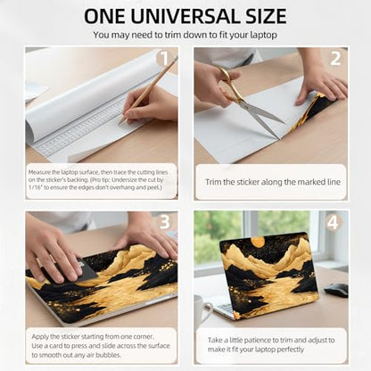 Golden River Canyon Universal Laptop Skin Sticker 3PCS, Protective Decal Trim-to-Fit 11.6" 13.3" 14" 15.6" Laptop Vinyl Cover, Removable Anti-Scratch Computer Decal Protector - color: Golden River Canyon