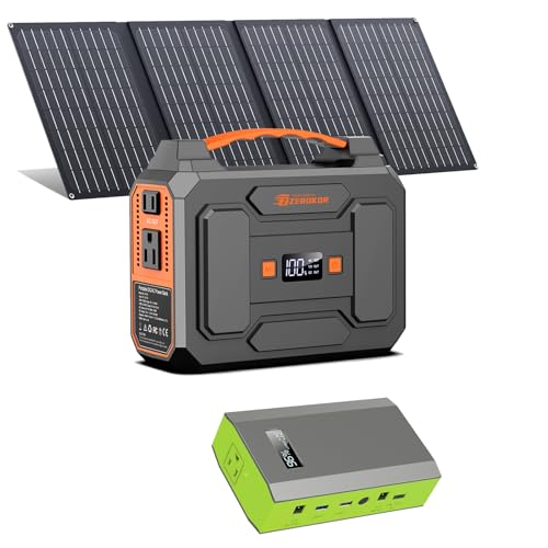 Portable Solar Power Station 100W with 40W Panel,110V Battery Pack Solar Power Bank with DC AC Outlet for Outdoor Laptop Home Backup RV Camping Adventure