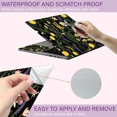 CREATCABIN Flowers Plants Laptop Skin Sticker Decal Netbook Skin Sticker Notebook Art Decal 12" 13" 13.3" 14" 15" 15.4" 15.6 Inch Laptop Protector Cover Waterproof Scratchproof Removable Easy to Apply - style: Flowers plants