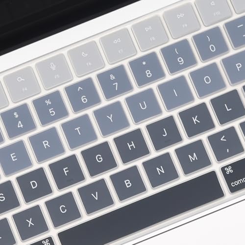 2 Pack Keyboard Cover for 2026 MacBook Neo 13" (Touch ID) & MacBook Pro 14"/16" M5-M1 Pro/Max, M5-M2 & MacBook Air 13"/15" M5-M1, Keyboard Protective Skin US Layout-BlackGradual - color: BlackGradual+TPU