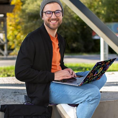 Universal Laptop Skin Sticker Decal with 2 Wrist Pad Skins, Waterproof Scratch Vinyl Cover for 11–15.6 Inch MacBook, HP, Dell, Lenovo, Cutable & Reusable,Rainbow Paw Print - color: Rainbow Paw Print