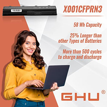 GHU MU06 MU09 Laptop Battery 58Wh Replacement for HP Compaq Presario CQ32 CQ42 CQ43 CQ56 CQ57 CQ62 CQ72 CQ630, Compatible with 593553-001 593554-001 WD548AA WD549AA - style: 58 Wh/MU06